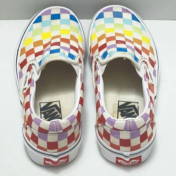 Vans‎ Checkered Shoes Women’s Sz 5 Canvas Colorful Classic Skate Slip-On Casual - Picture 12 of 13